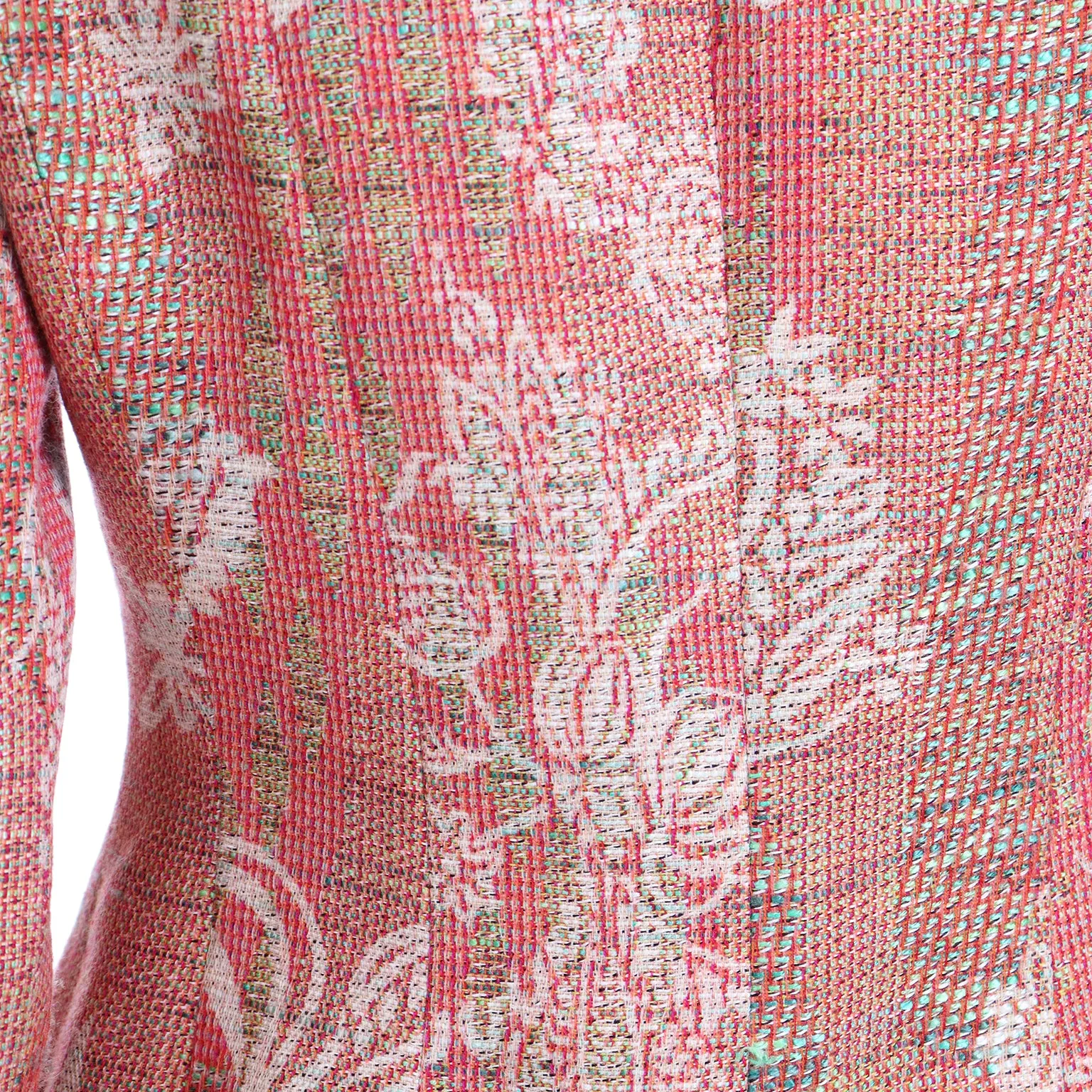 1990s Christian Lacroix Rose Jacquard Blazer Style Jacket