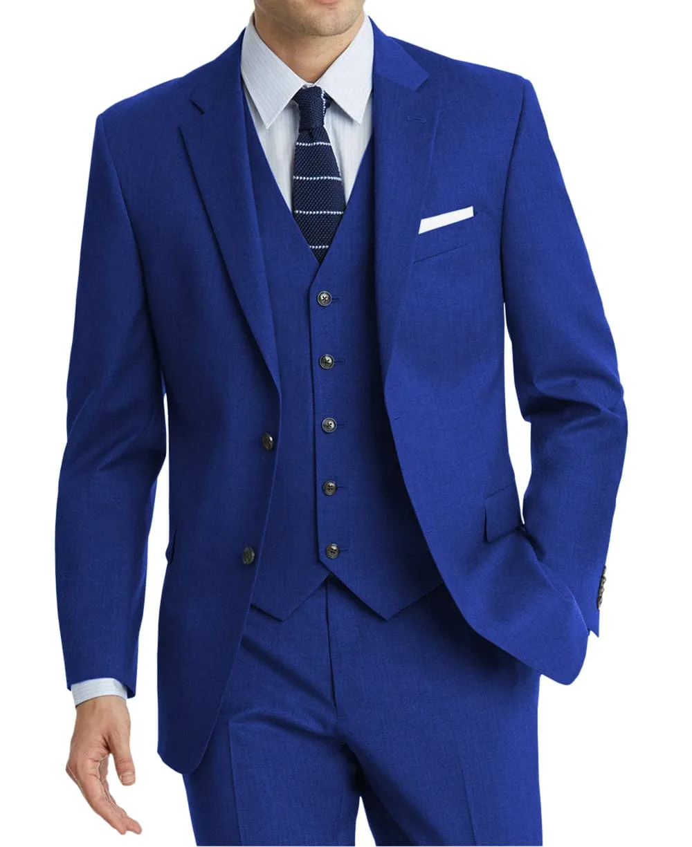 3 Piece Single Breasted Notch Lapel Men's Suit For Wedding (Blazer Vest Pants)