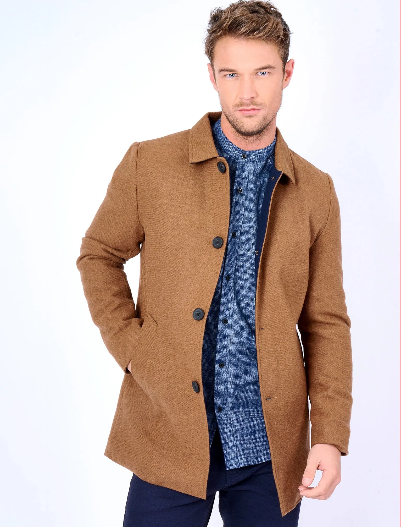 Abdale Wool Blend Coat in Camel - Tokyo Laundry