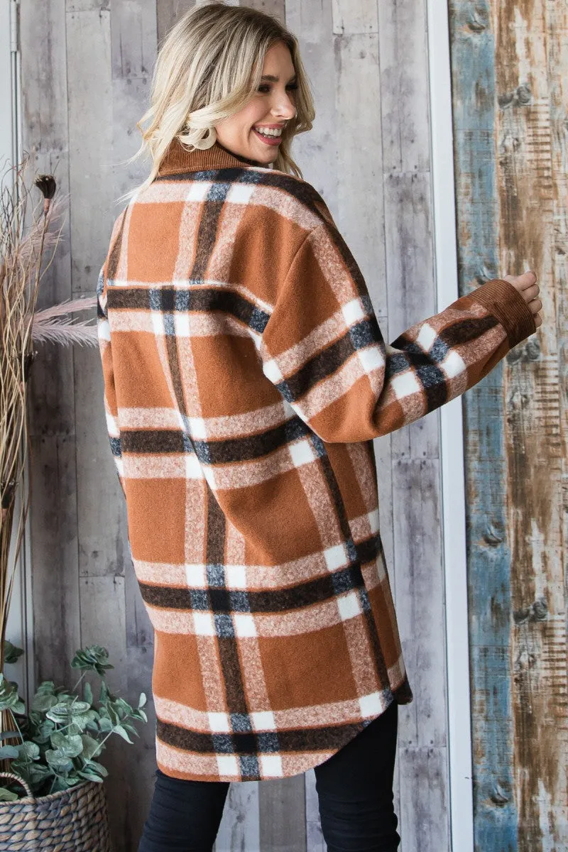 Always Ready for Fall Plaid Corduroy Shacket