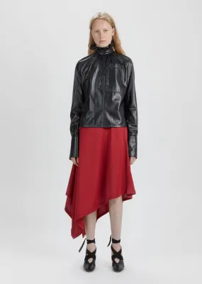 Asymmetric Side Button Skirt