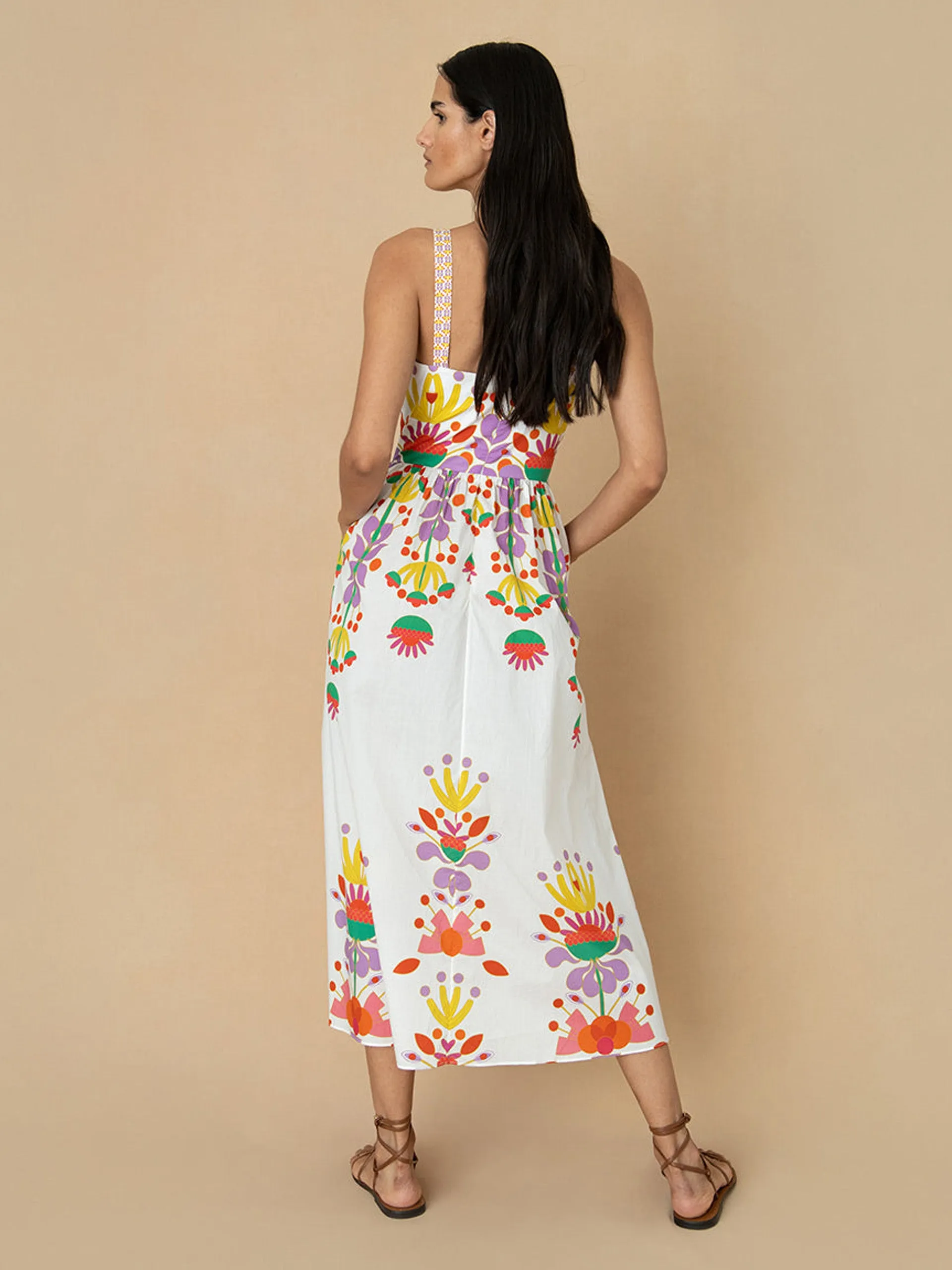 Avatar white cotton Ninet midi dress