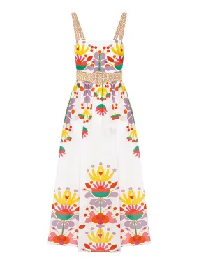 Avatar white cotton Ninet midi dress