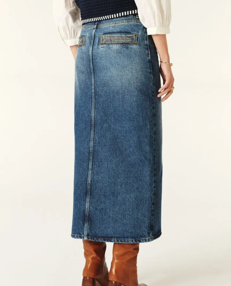 Ba&sh Math Blue Denim Skirt