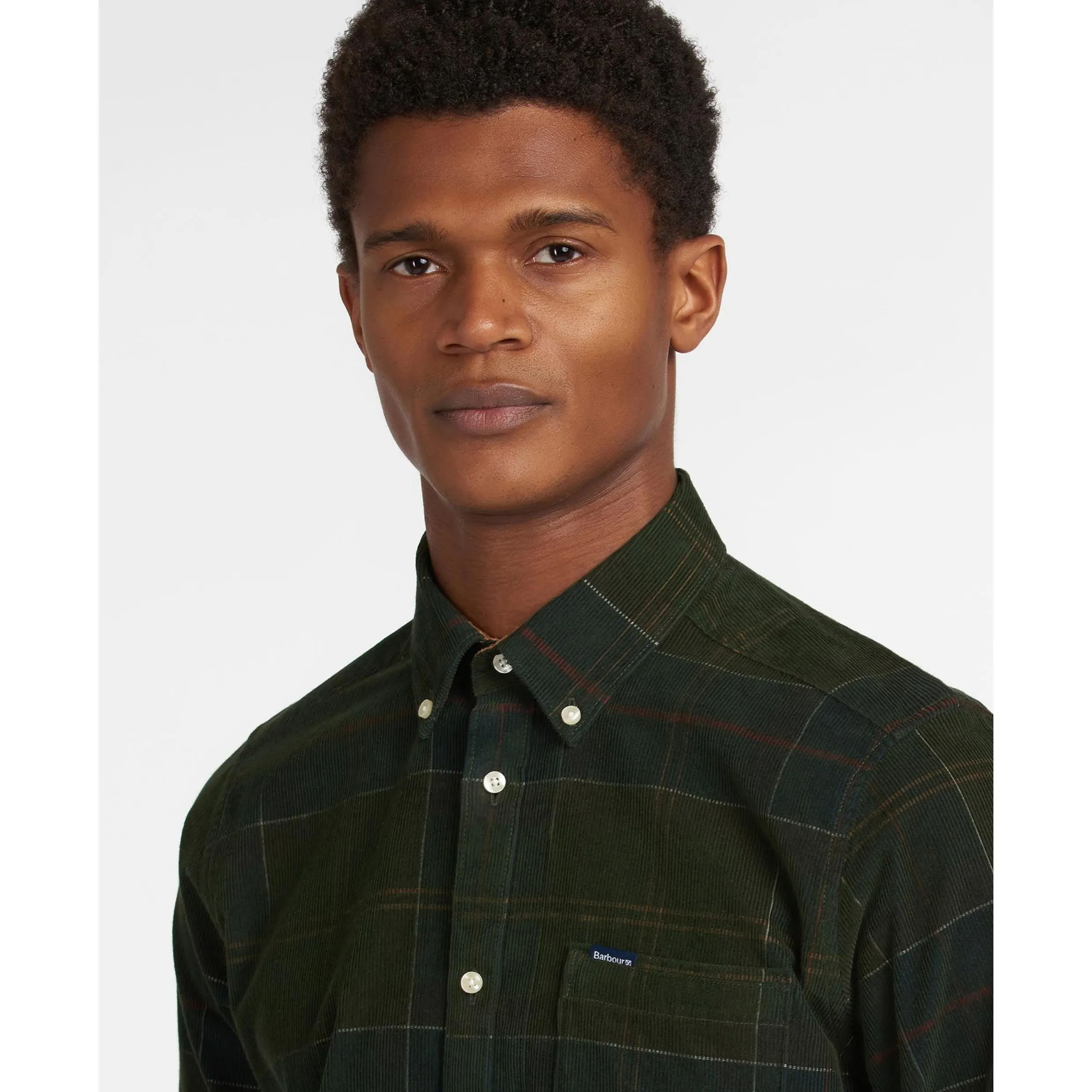 Barbour Blair Tailored Cord Shirt MSH4986 - Olive Night