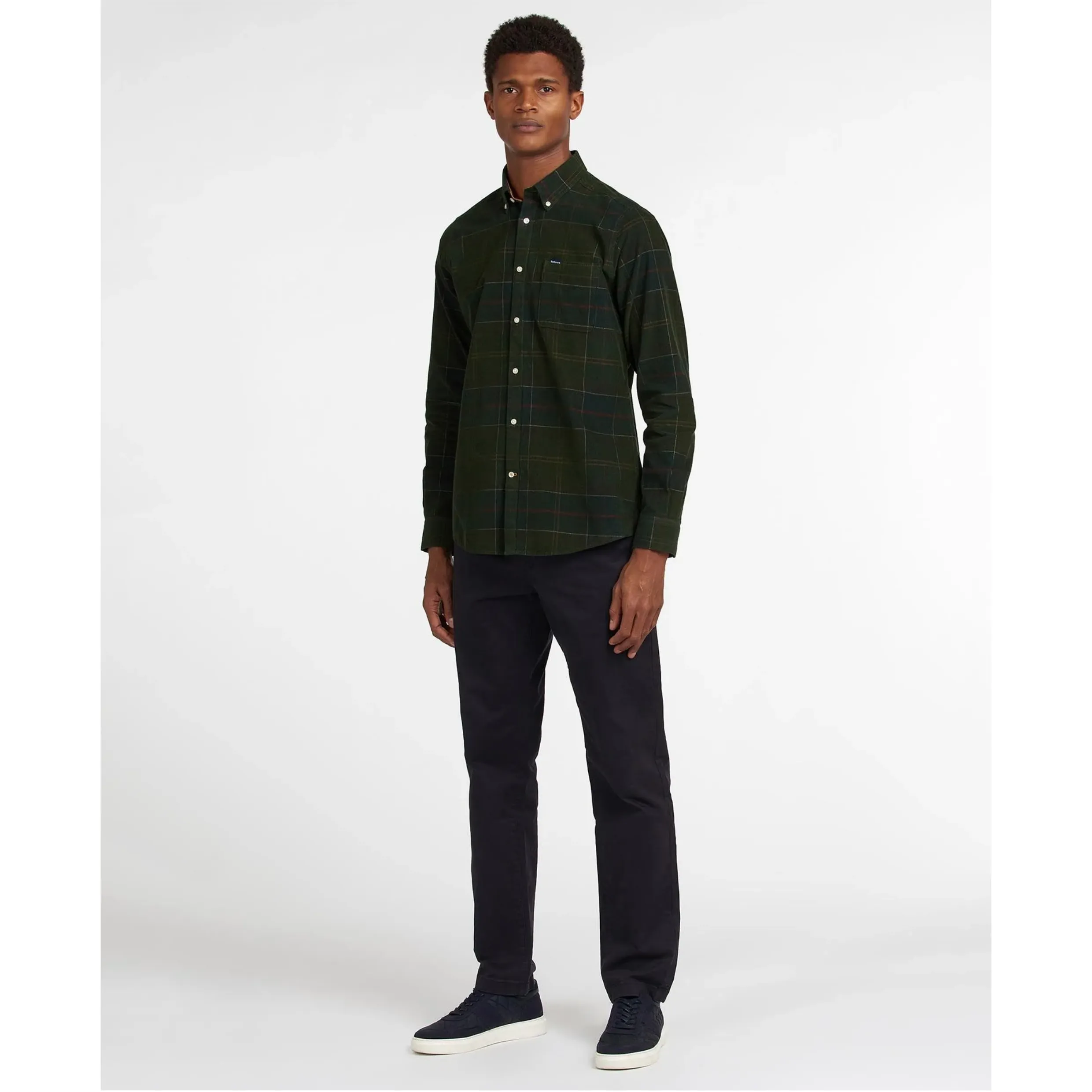 Barbour Blair Tailored Cord Shirt MSH4986 - Olive Night