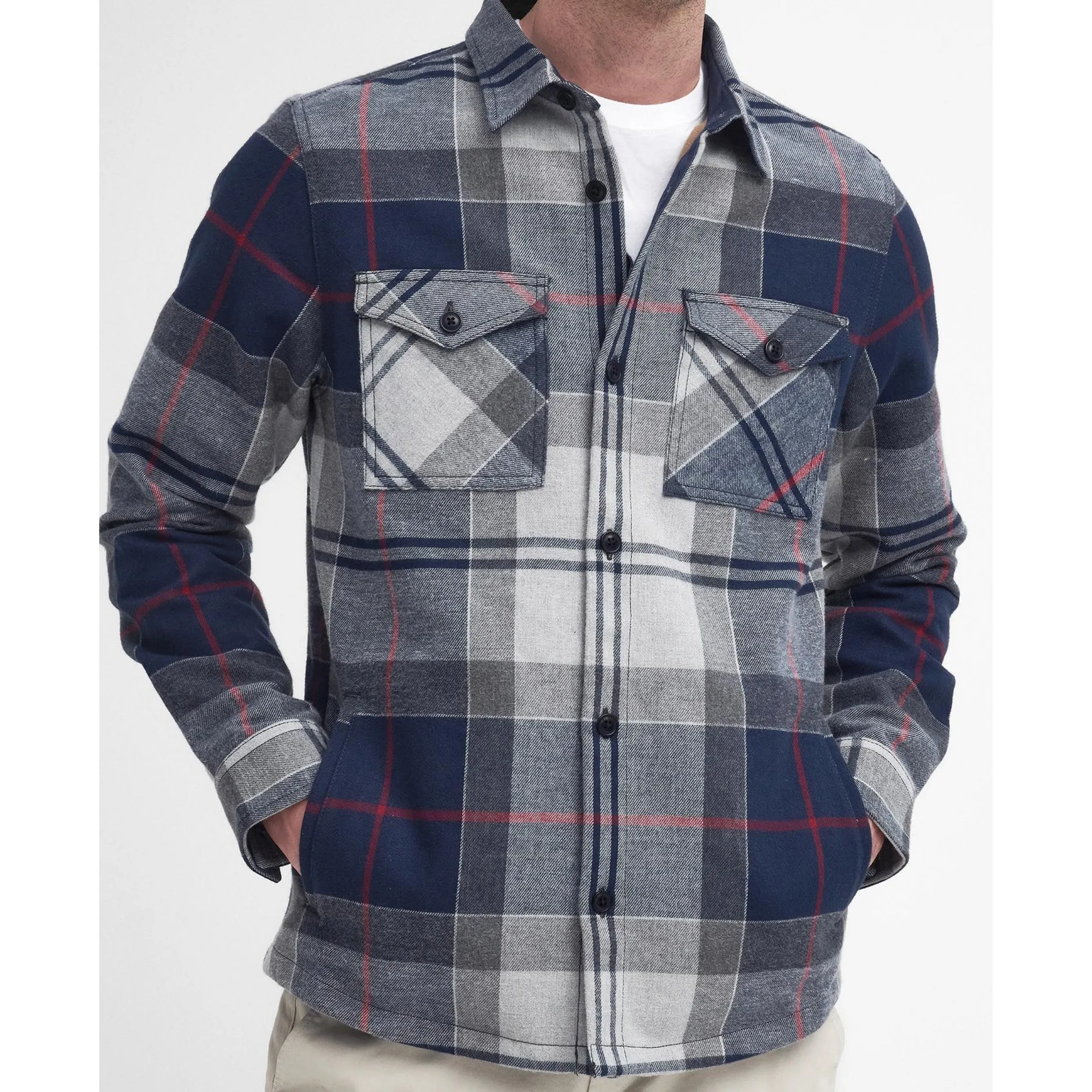 Barbour Cannich Overshirt Shacket MOS0117 Blue Granite Tartan