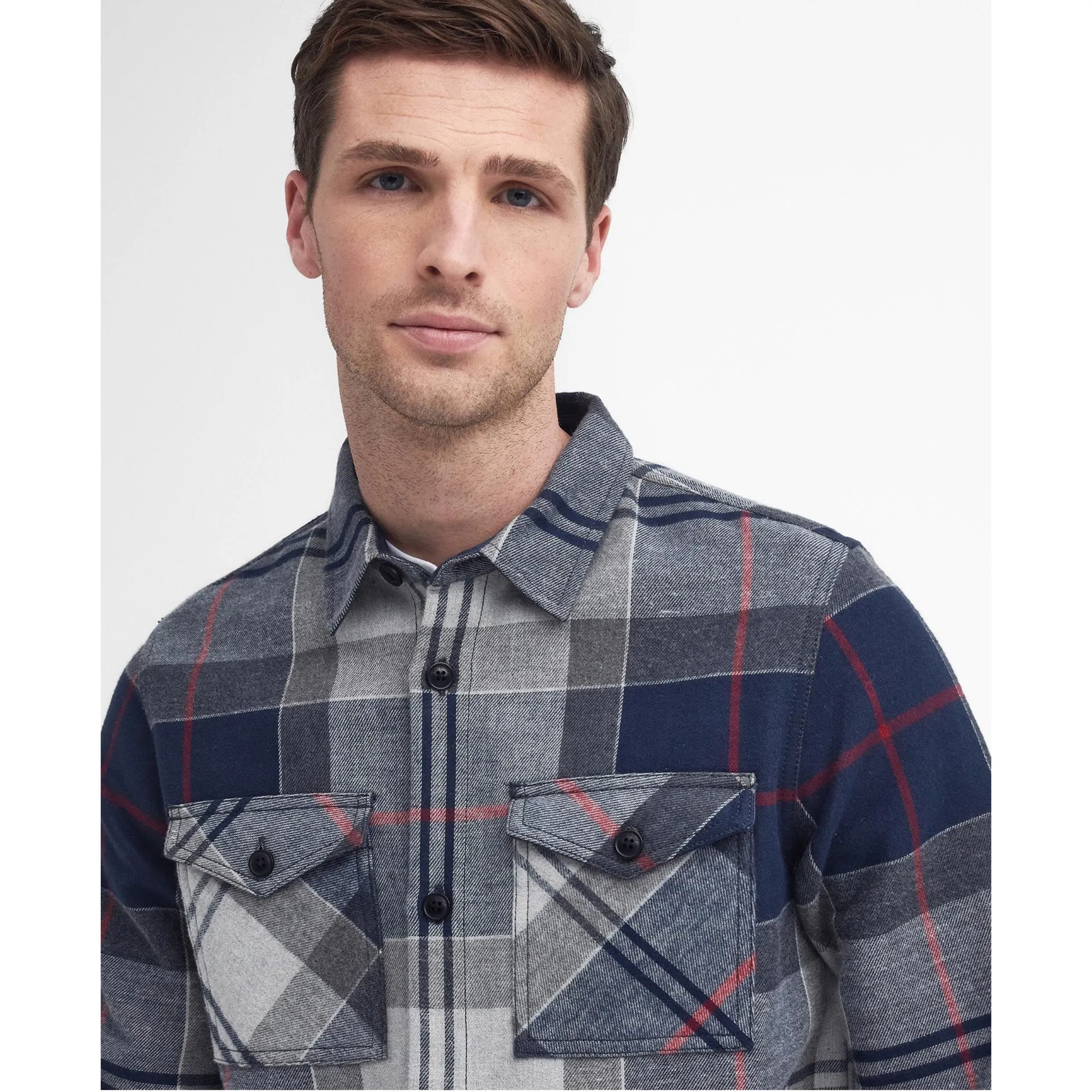 Barbour Cannich Overshirt Shacket MOS0117 Blue Granite Tartan