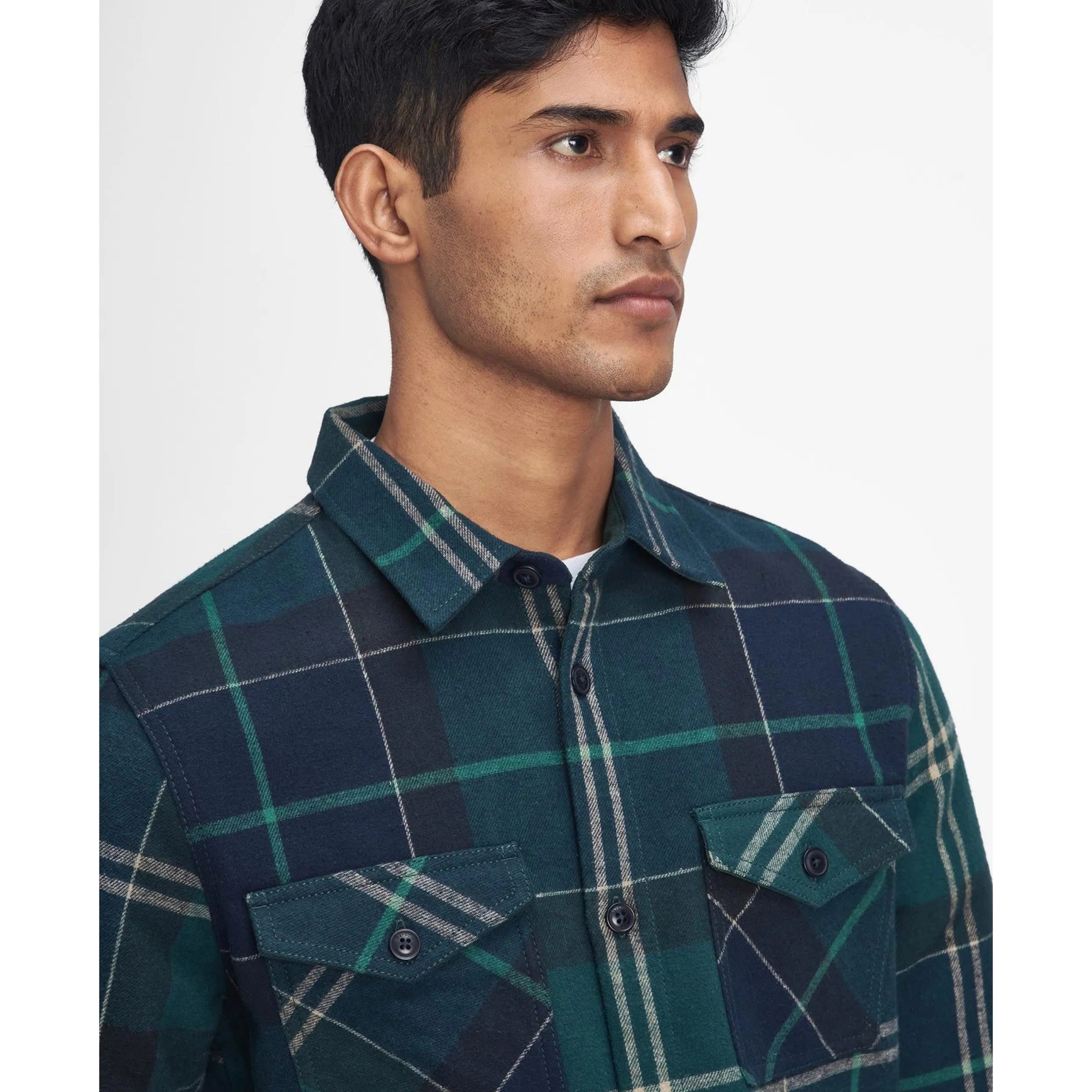 Barbour Cannich Overshirt Shacket MOS0117 Green Loch