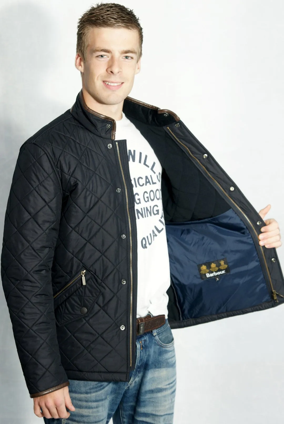 Barbour Powell Quilted Jacket Jacket in Navy - MQU0281NY71