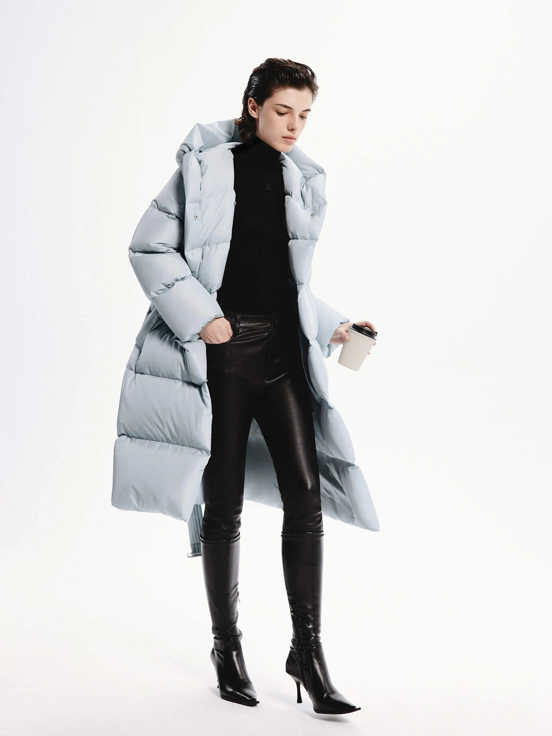 Belted Quilted Shell Down Coat