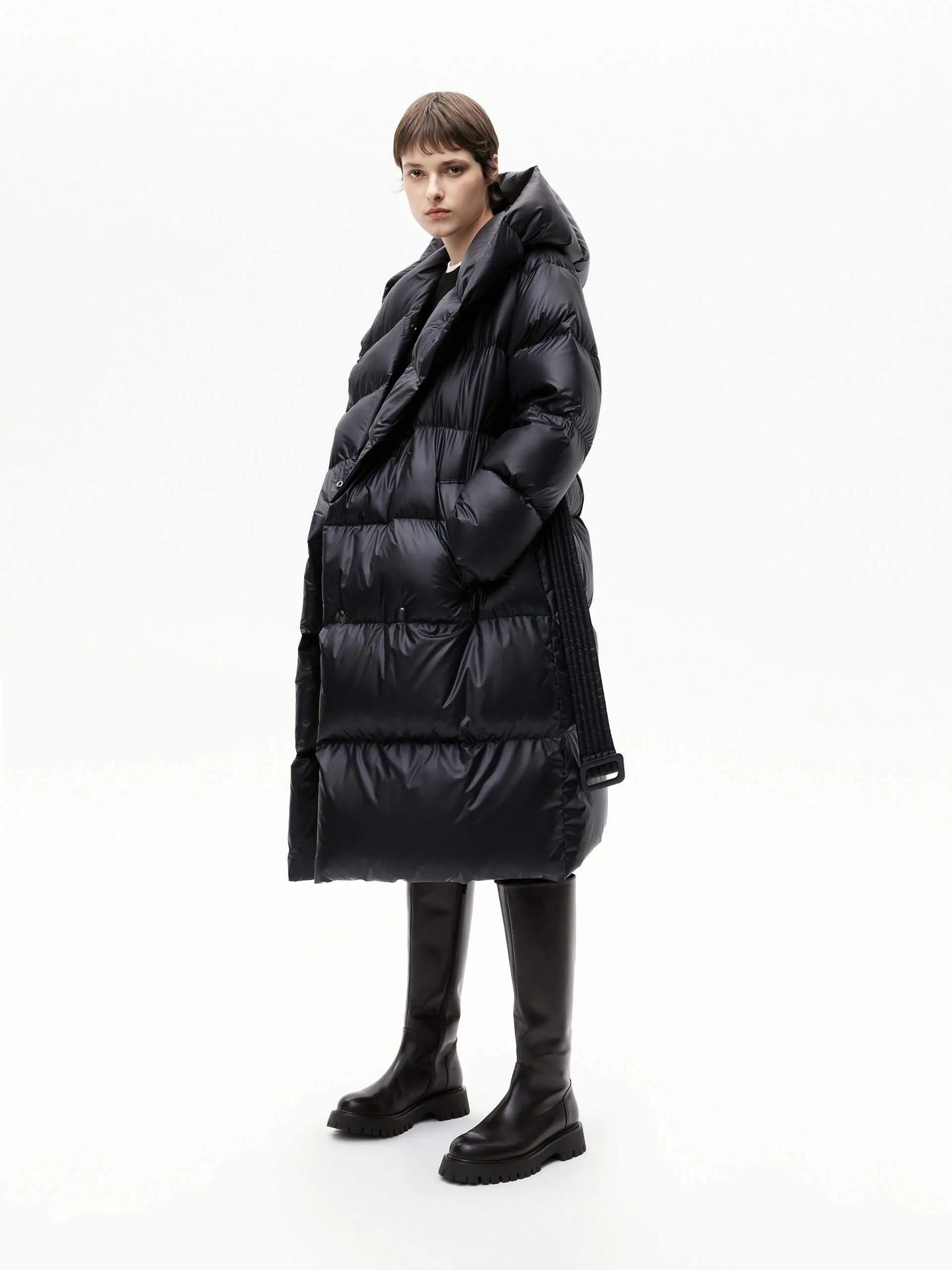 Belted Quilted Shell Down Coat