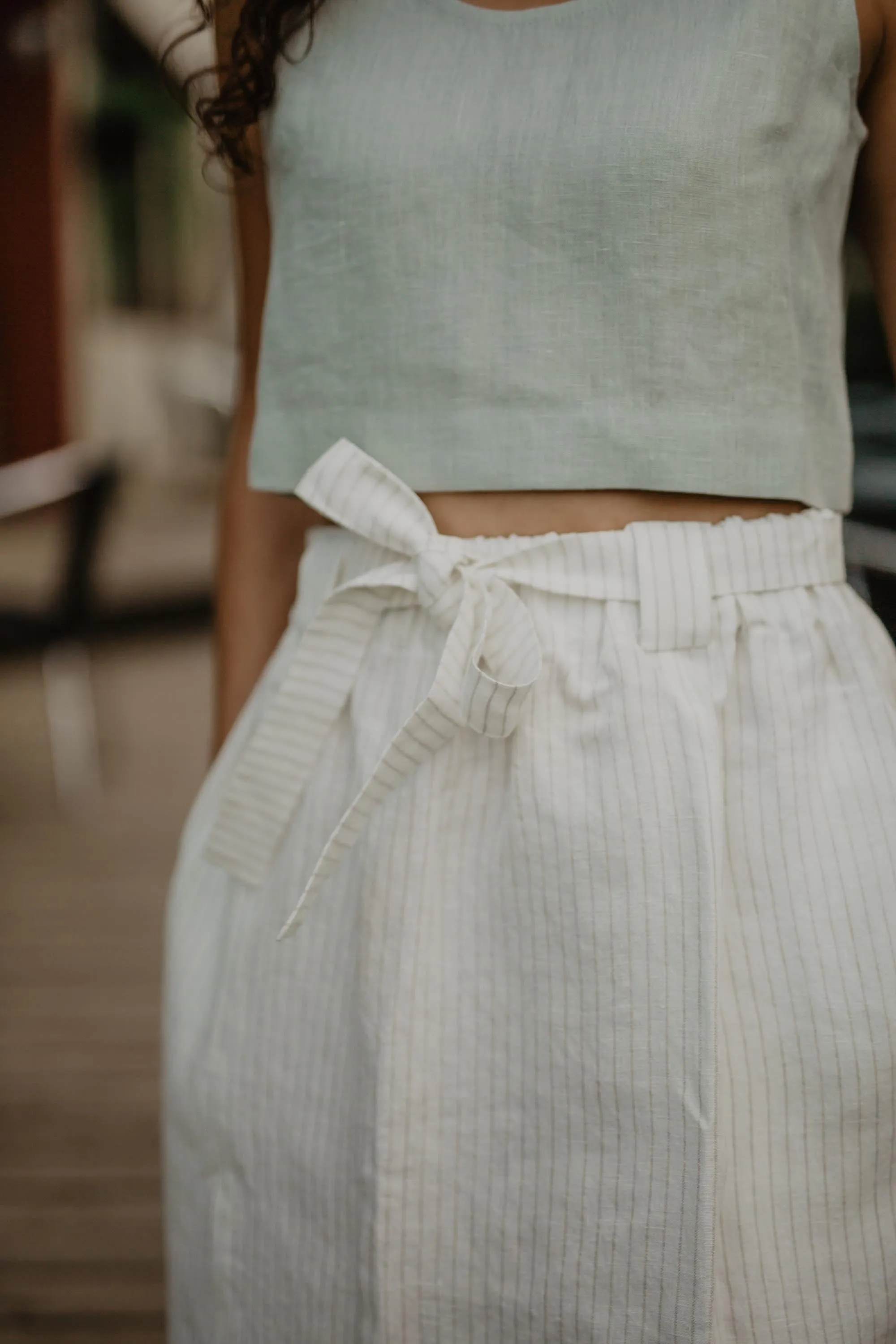 Bergen Mid Length Linen Skirt