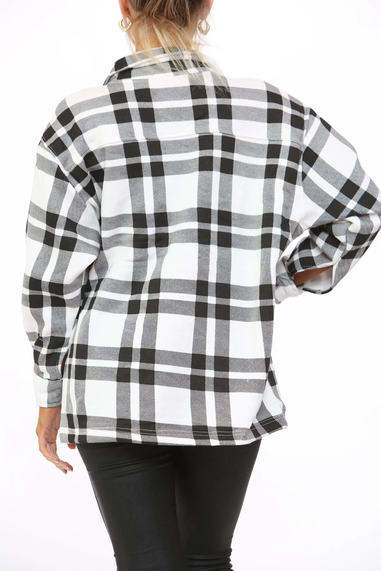 BLACK Check Shacket