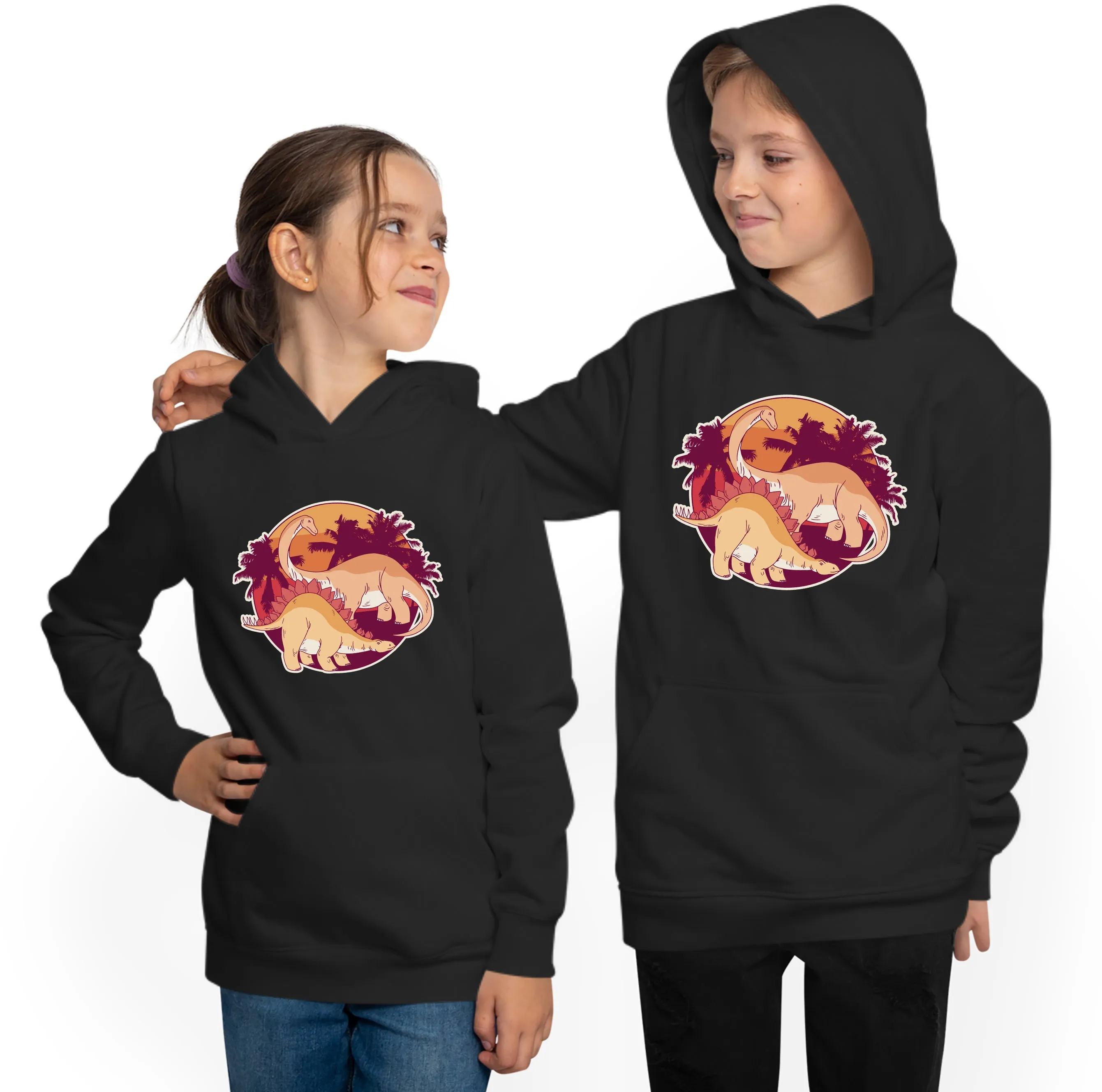 Black Dinosaur Youth Hoodie