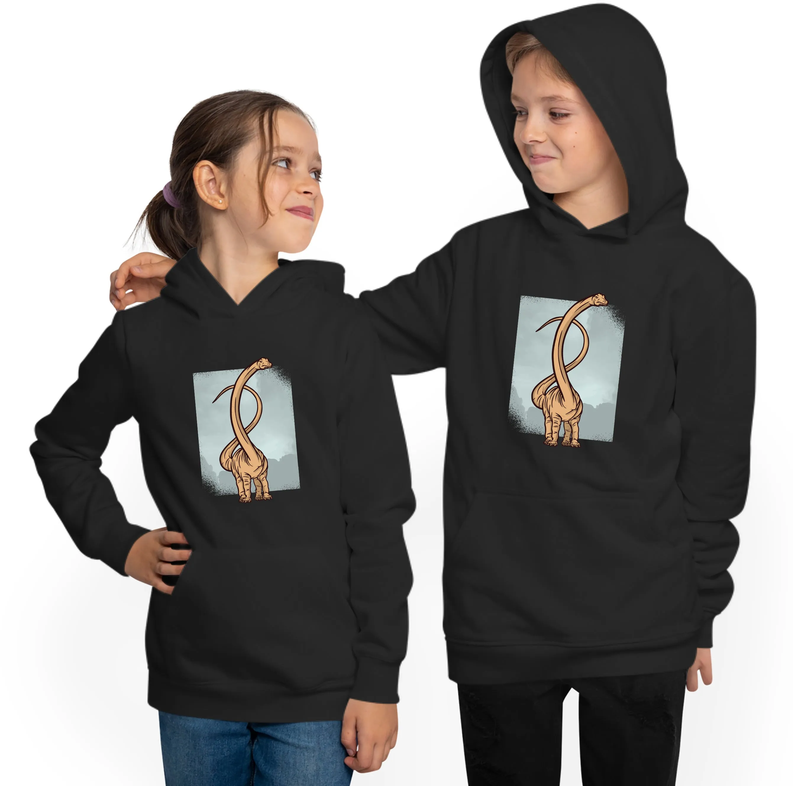 Black Dinosaur Youth Hoodie