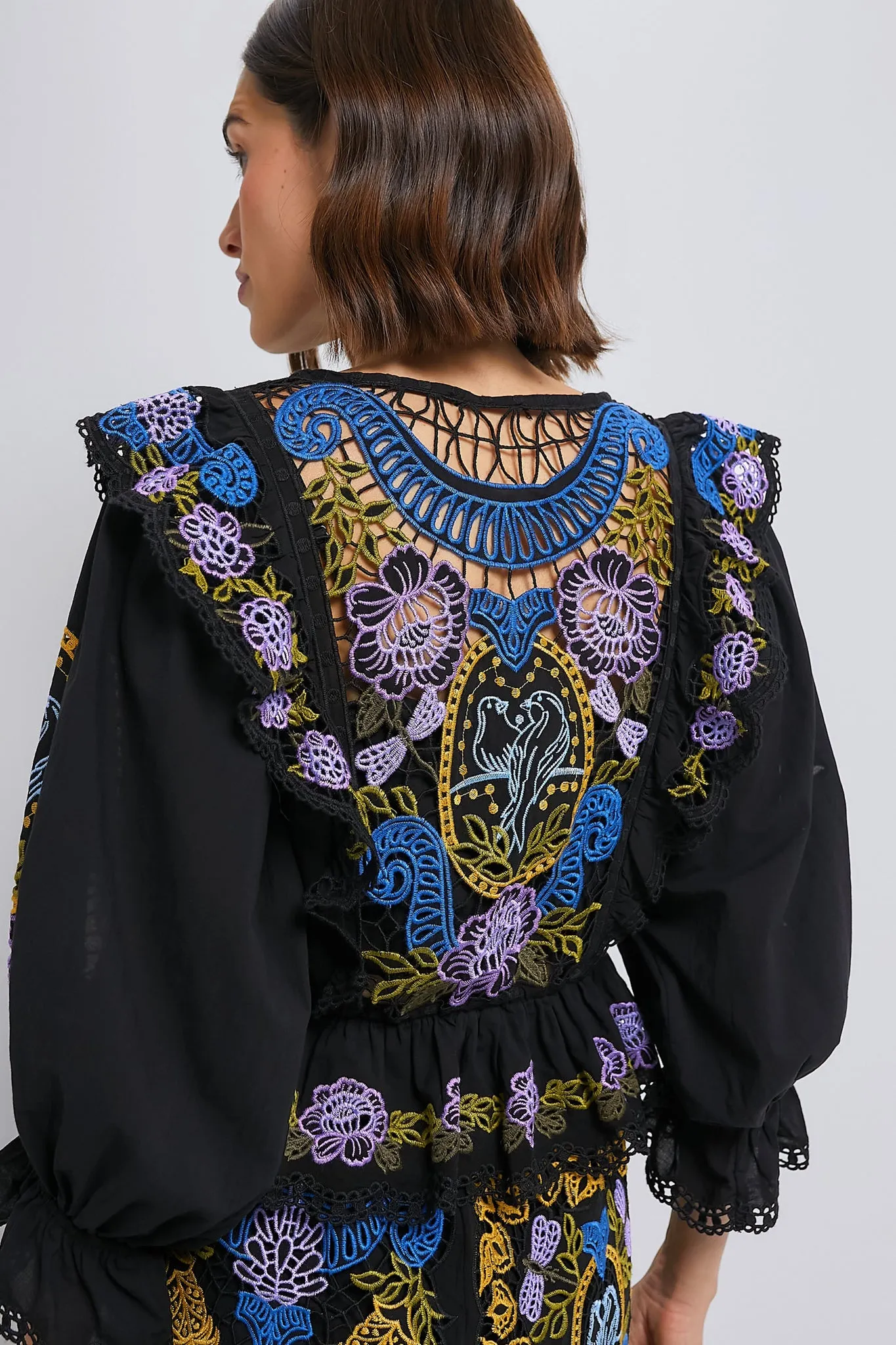 Black Richelieu Blouse