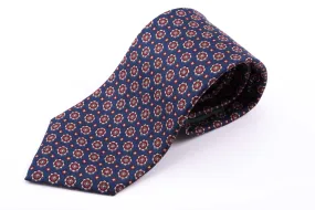 Blue & Red Printed Madder Silk Tie