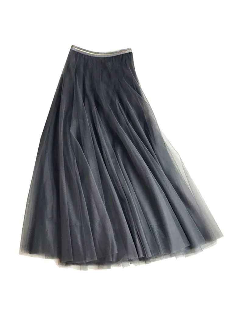 BLUE BASICS Tulle Skirt - Charcoal Grey