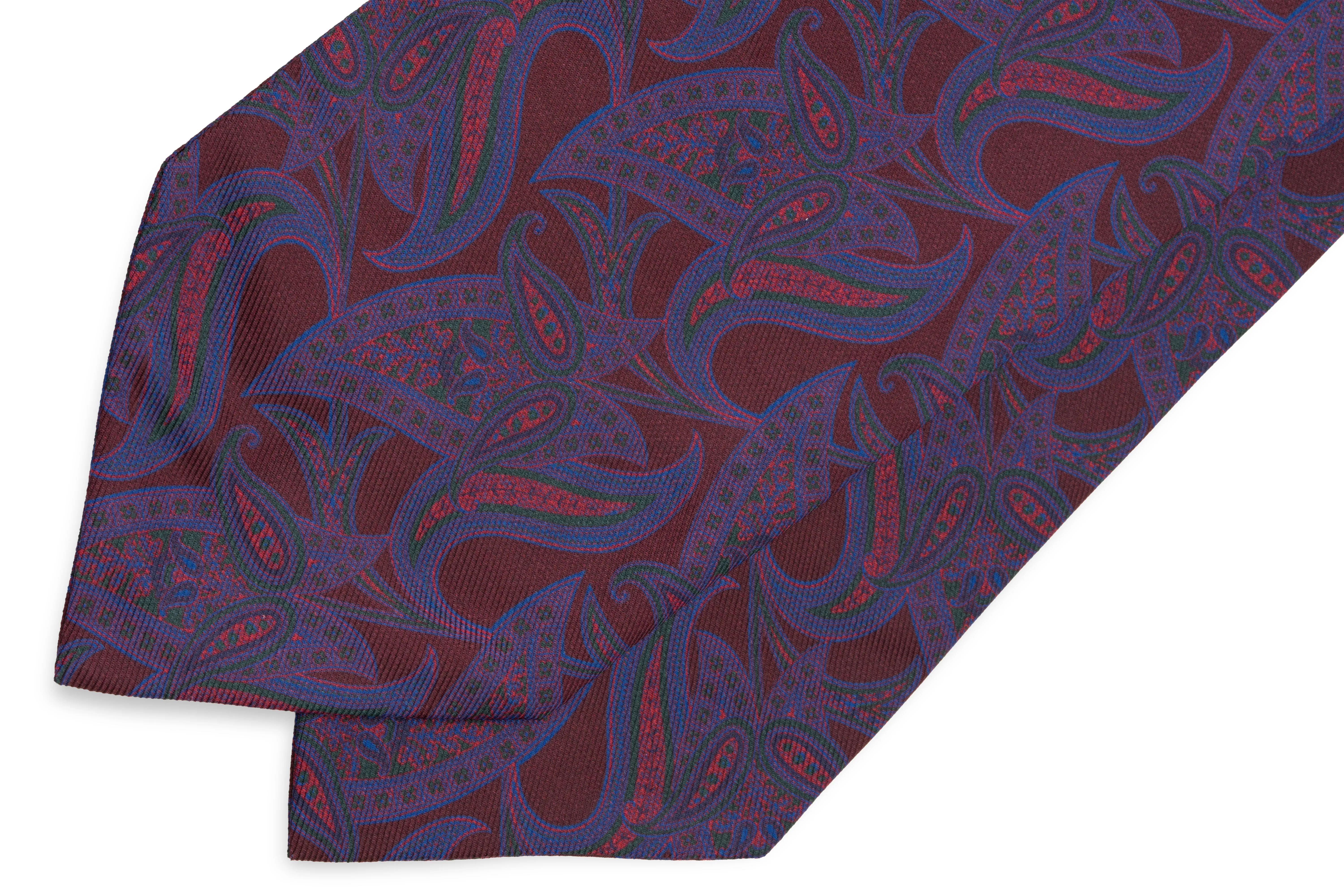 Brown Paisley Silk Ascot