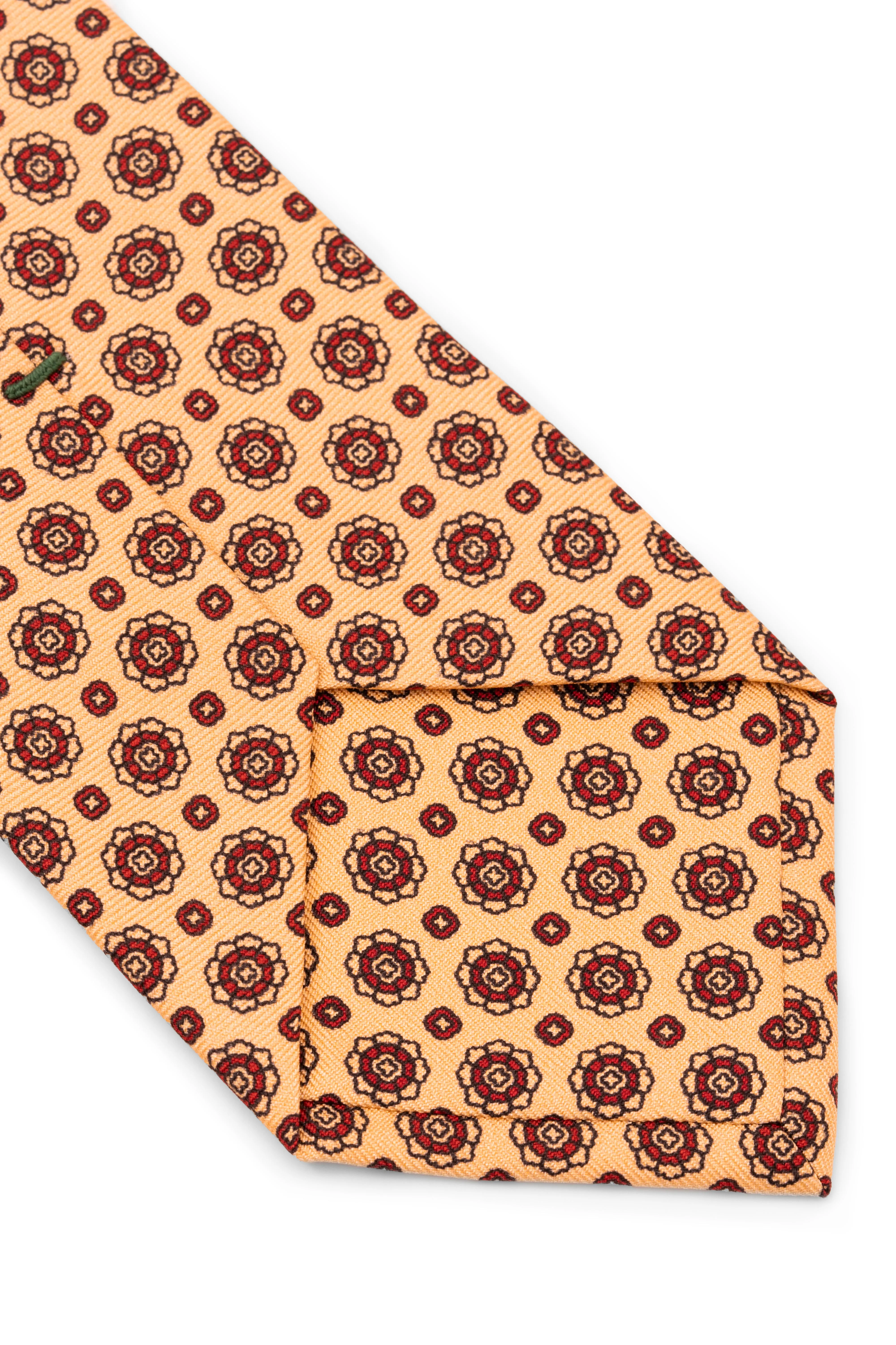 Buff & Red Printed Madder Silk Tie