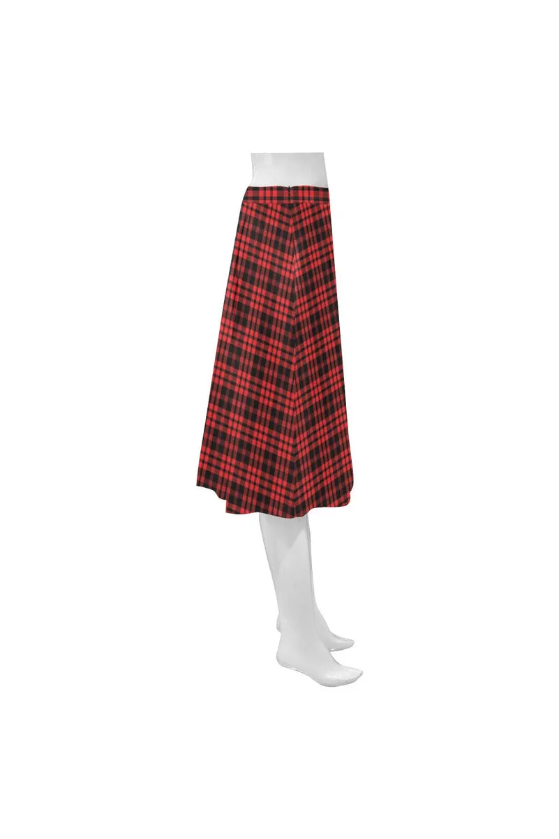 Buffalo Plaid Mnemosyne Women's Crepe Skirt (Model D16)