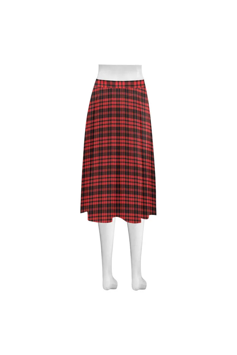 Buffalo Plaid Mnemosyne Women's Crepe Skirt (Model D16)