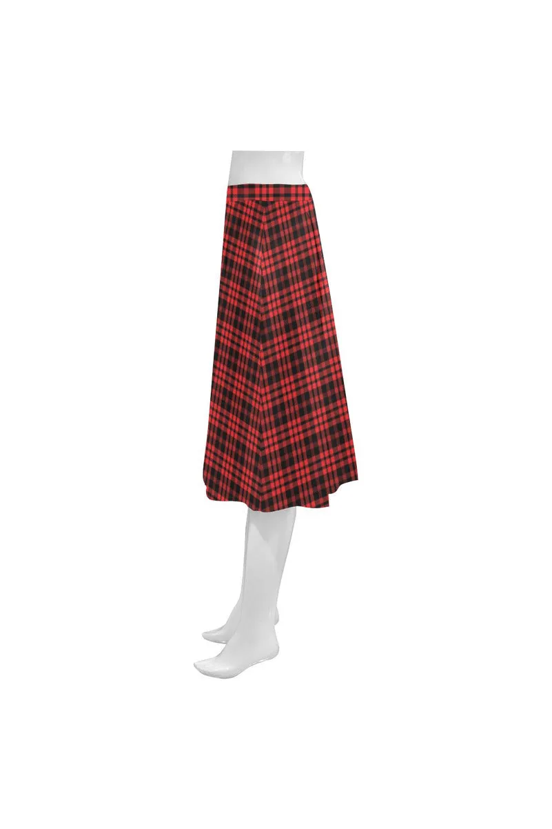 Buffalo Plaid Mnemosyne Women's Crepe Skirt (Model D16)