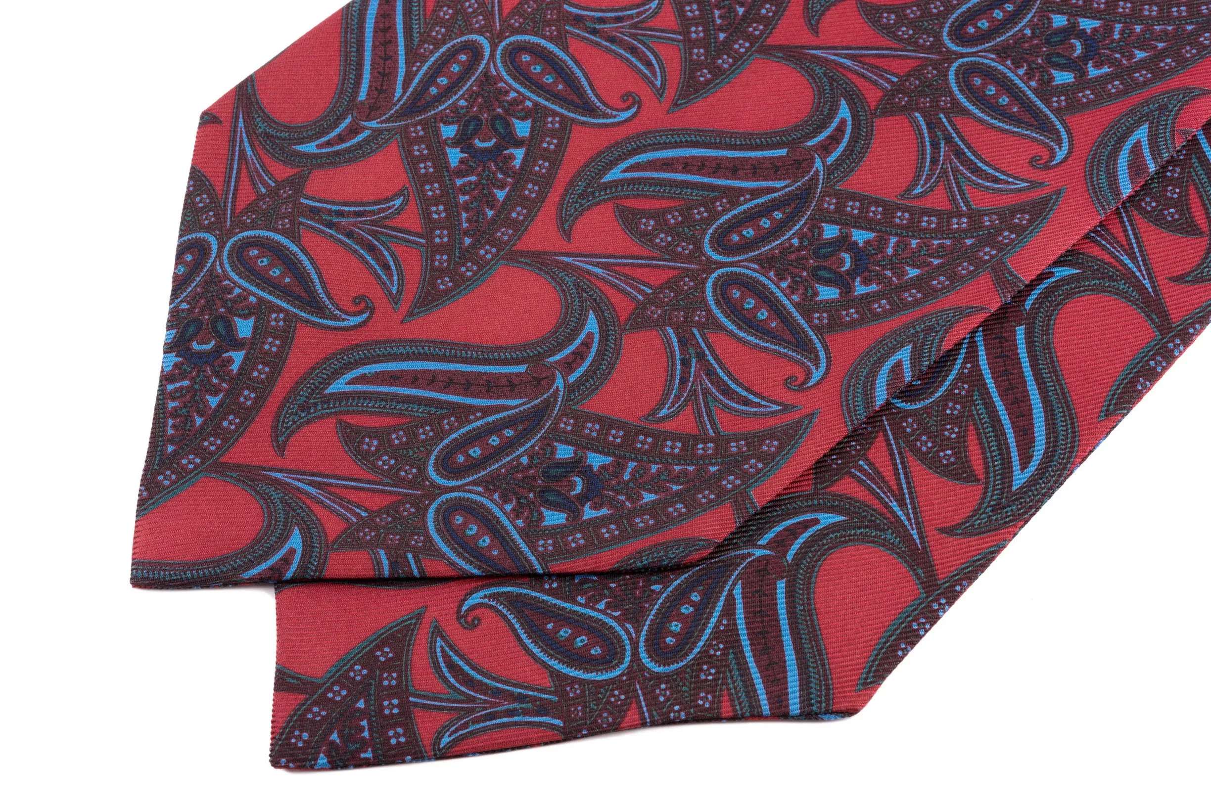 Burnt Orange Paisley Silk Ascot