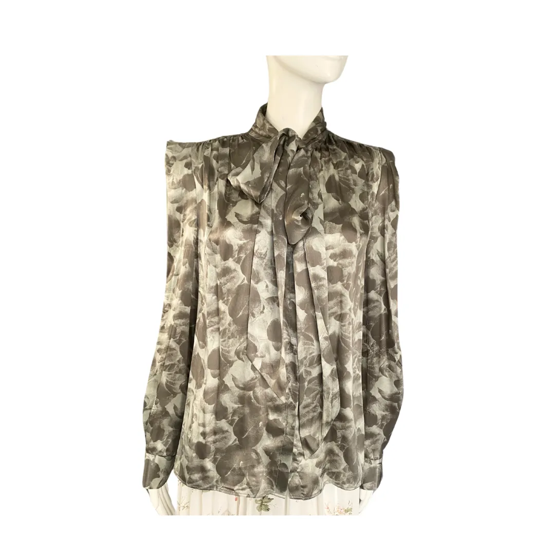 By Malene Birger Silk Blouse Green SIZE 14