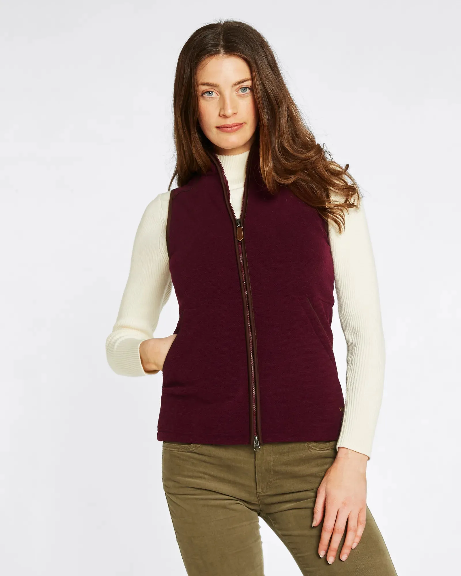 Carbury Ox Blood Women's Fleece Gilet