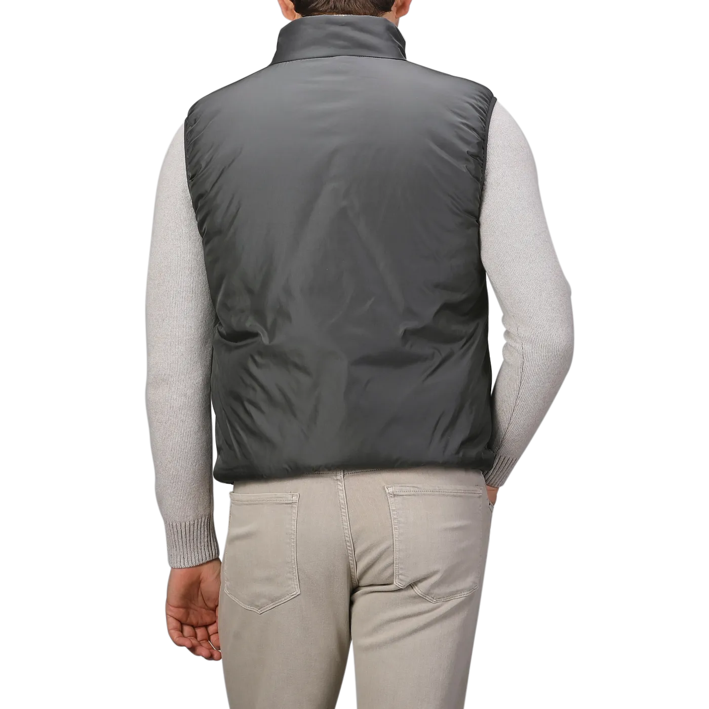 Charcoal Grey Nylon Taffetta Thermore Jil Gilet