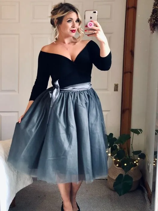 Charcoal Midi Tulle Skirt