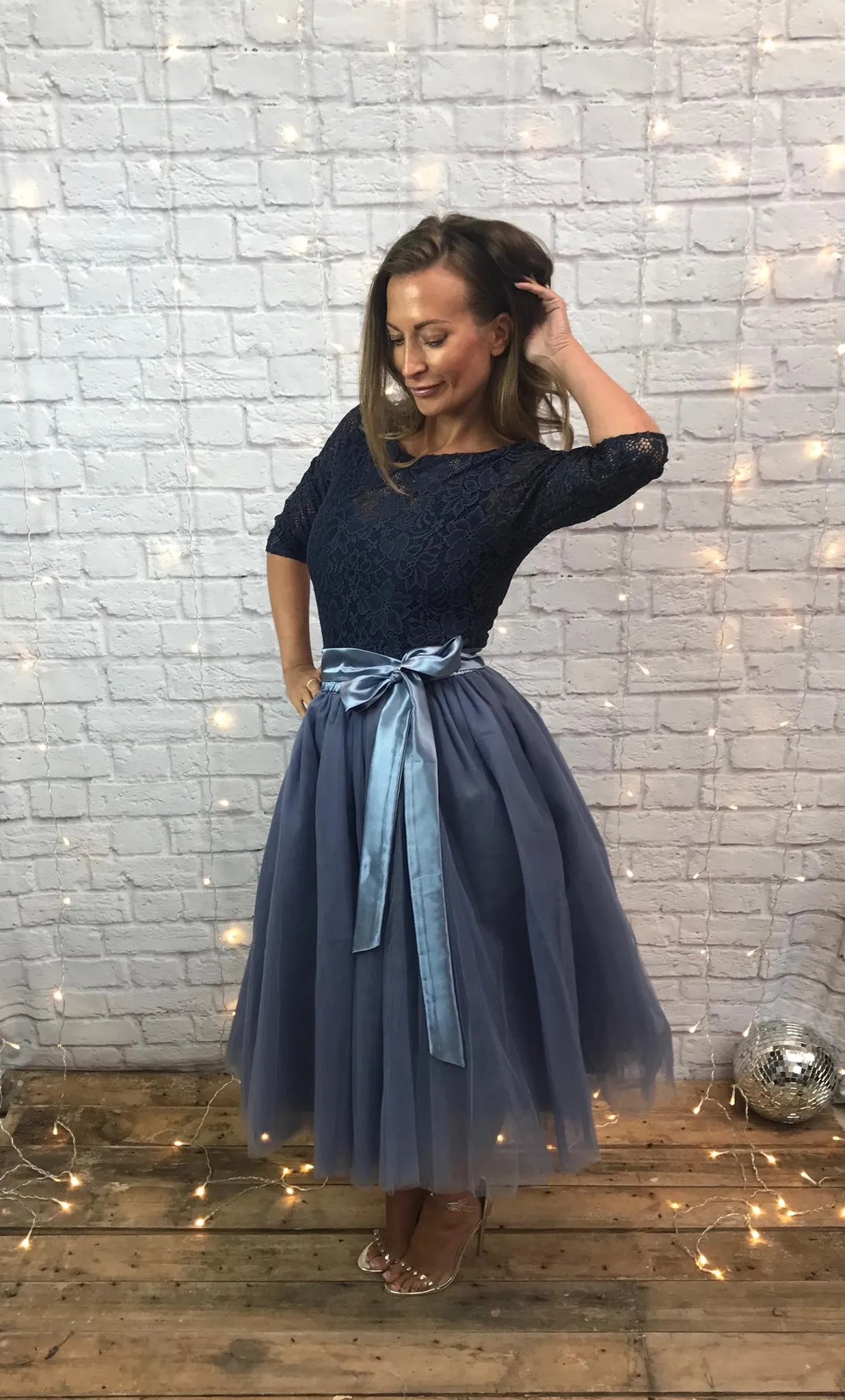 Charcoal Midi Tulle Skirt