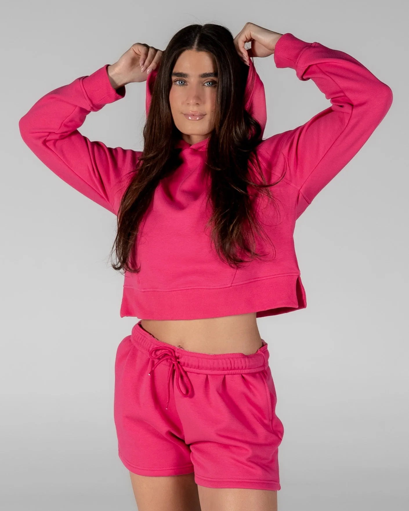 Classic Cropped Hoodie - Hibiscus