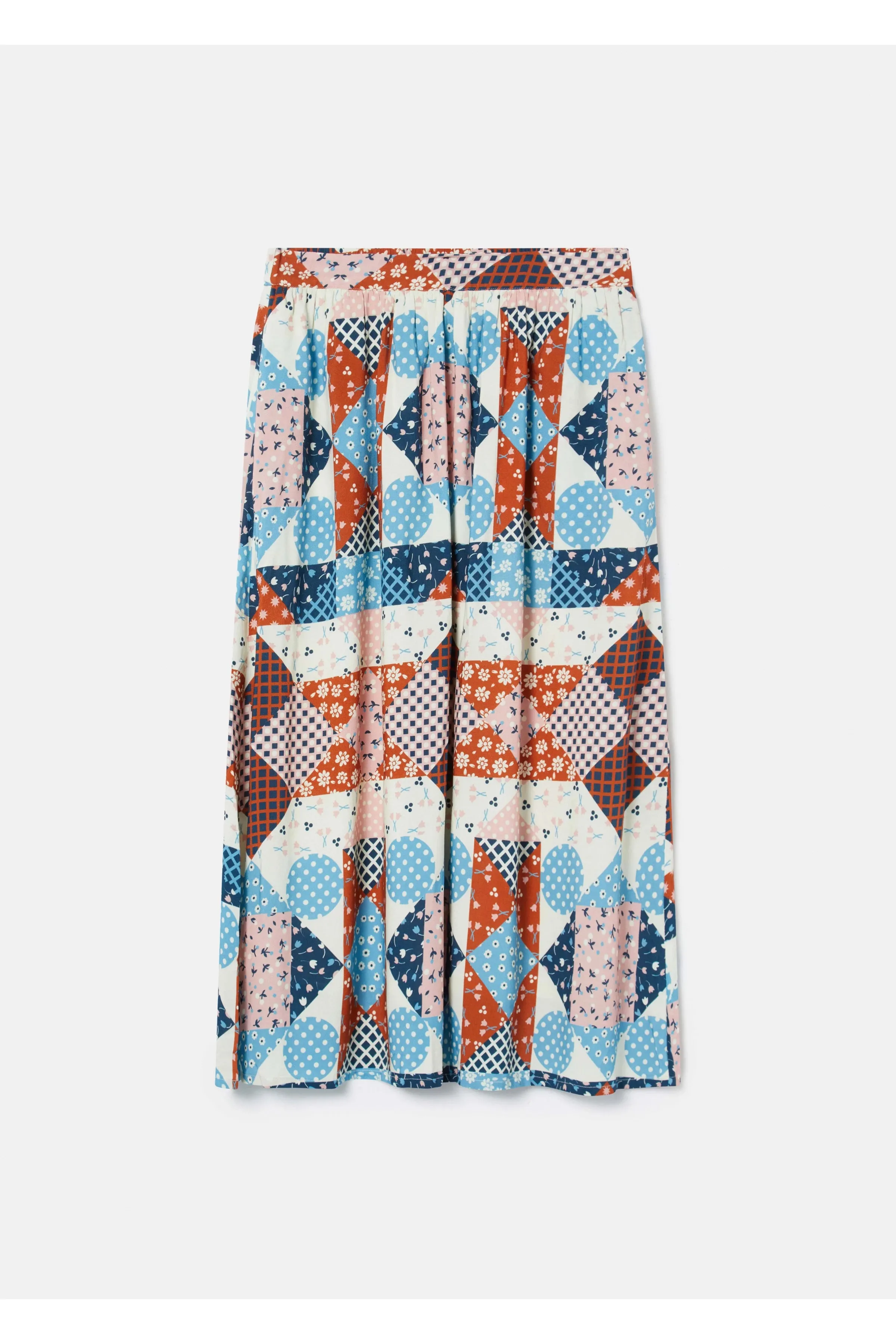 Compania Fantastica Patchwotk Print Midi Skirt