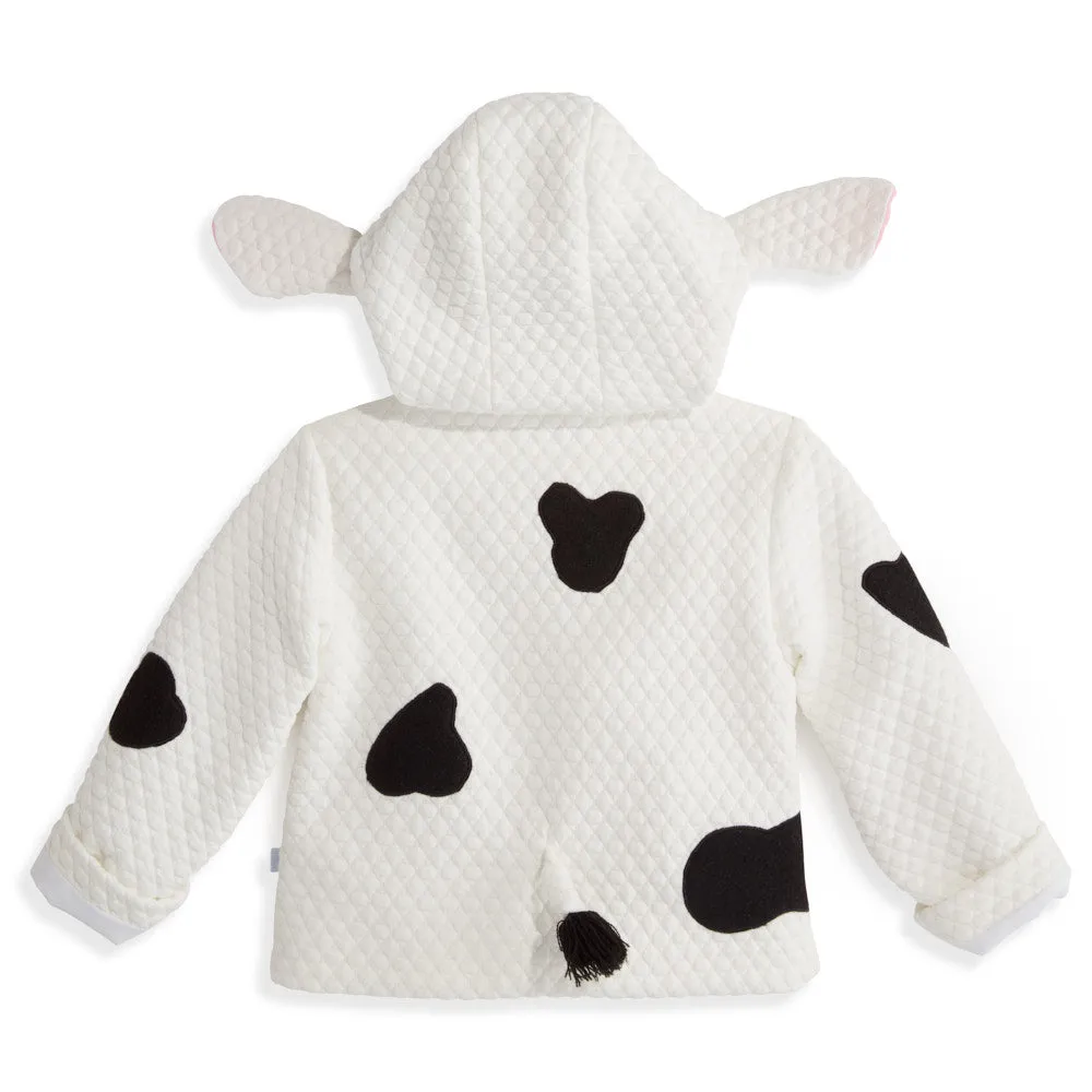 Cow Animal Coat -- Ivory Quilted