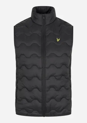 Crest quilted gilet - jet black