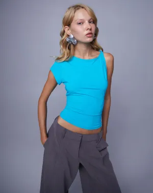 Dannas Asymmetric Top in Aqua Blue