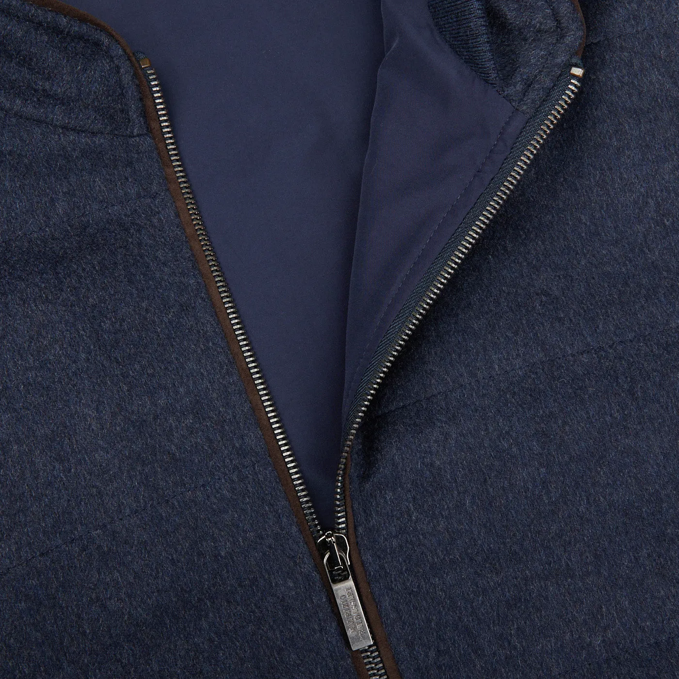 Denim Blue Water Repellent Pure Cashmere Gilet