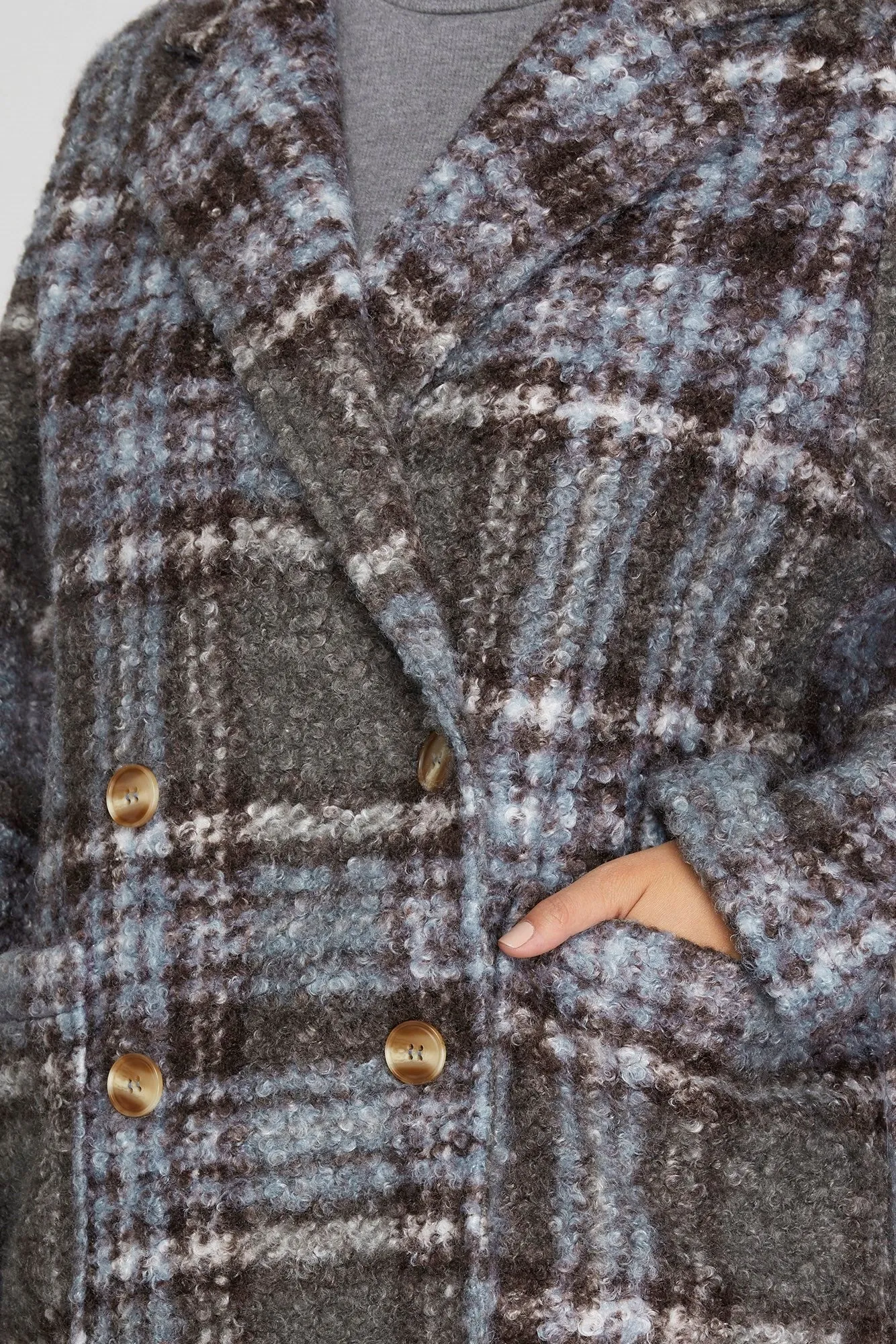 Double Breasted Plaid Shacket