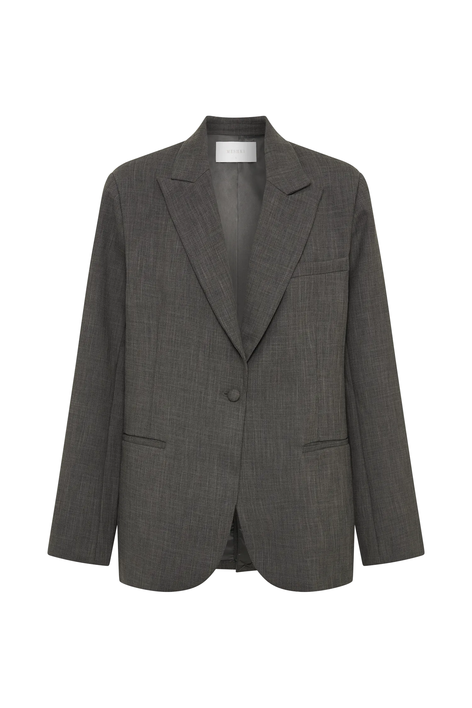 Drew Oversized Textured Blazer - Charcoal