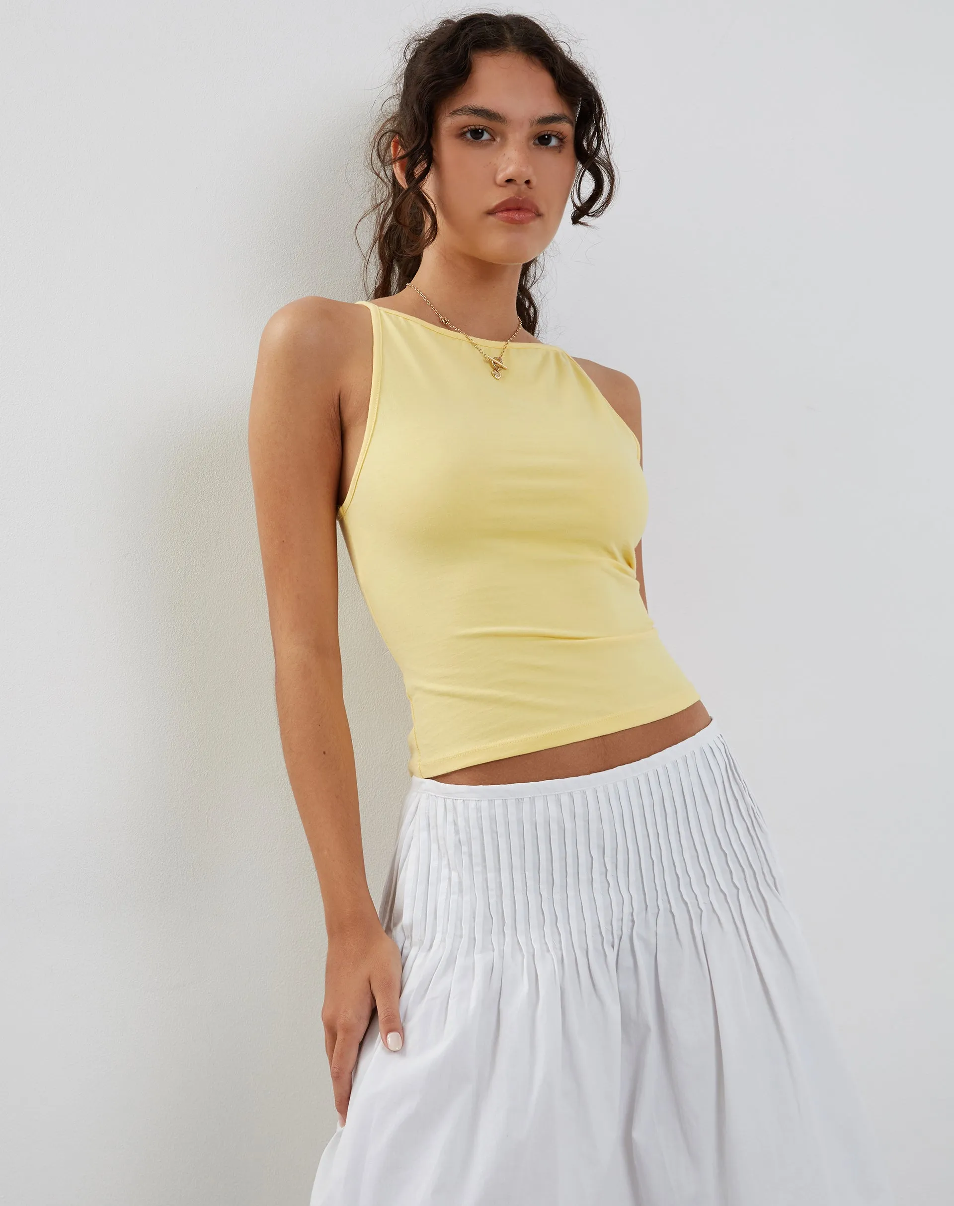 Dudley Vest Top in Lemonade