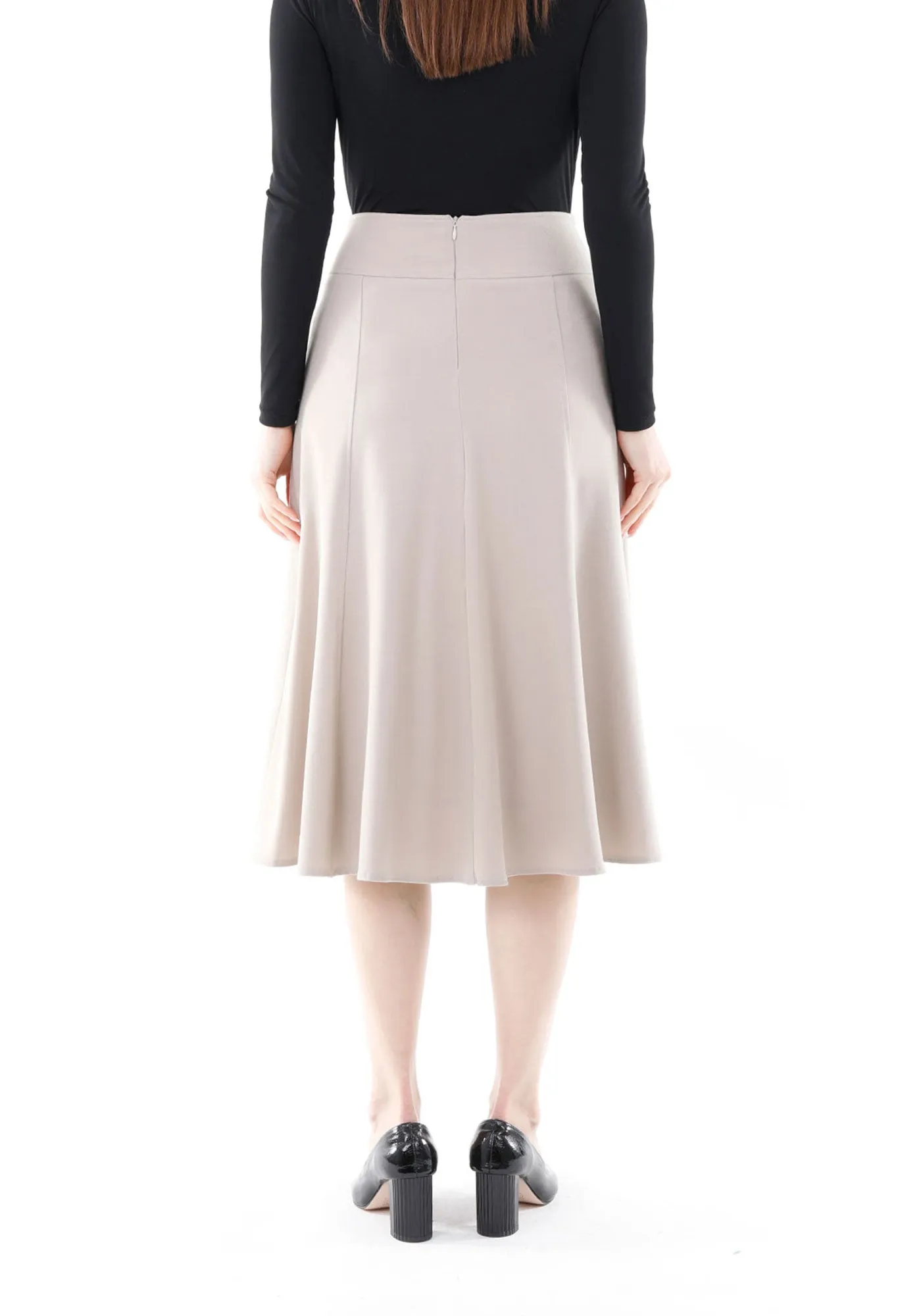 Eight Gore Calf Length Midi Skirt for Every Occasion