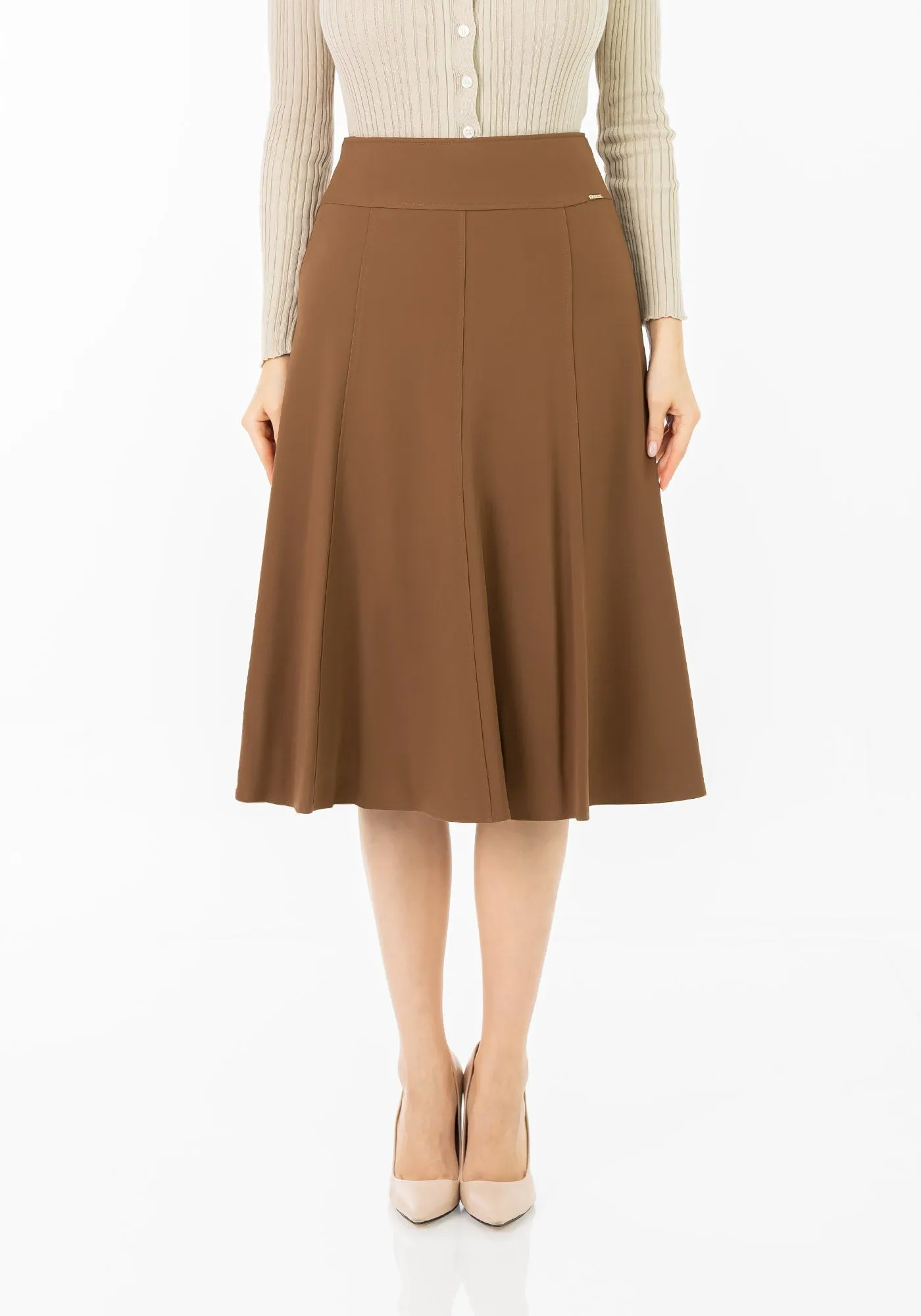 Eight Gore Calf Length Midi Skirt for Every Occasion