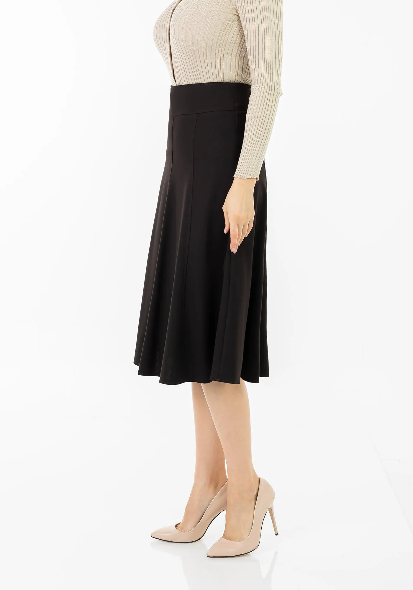 Eight Gore Calf Length Midi Skirt for Every Occasion