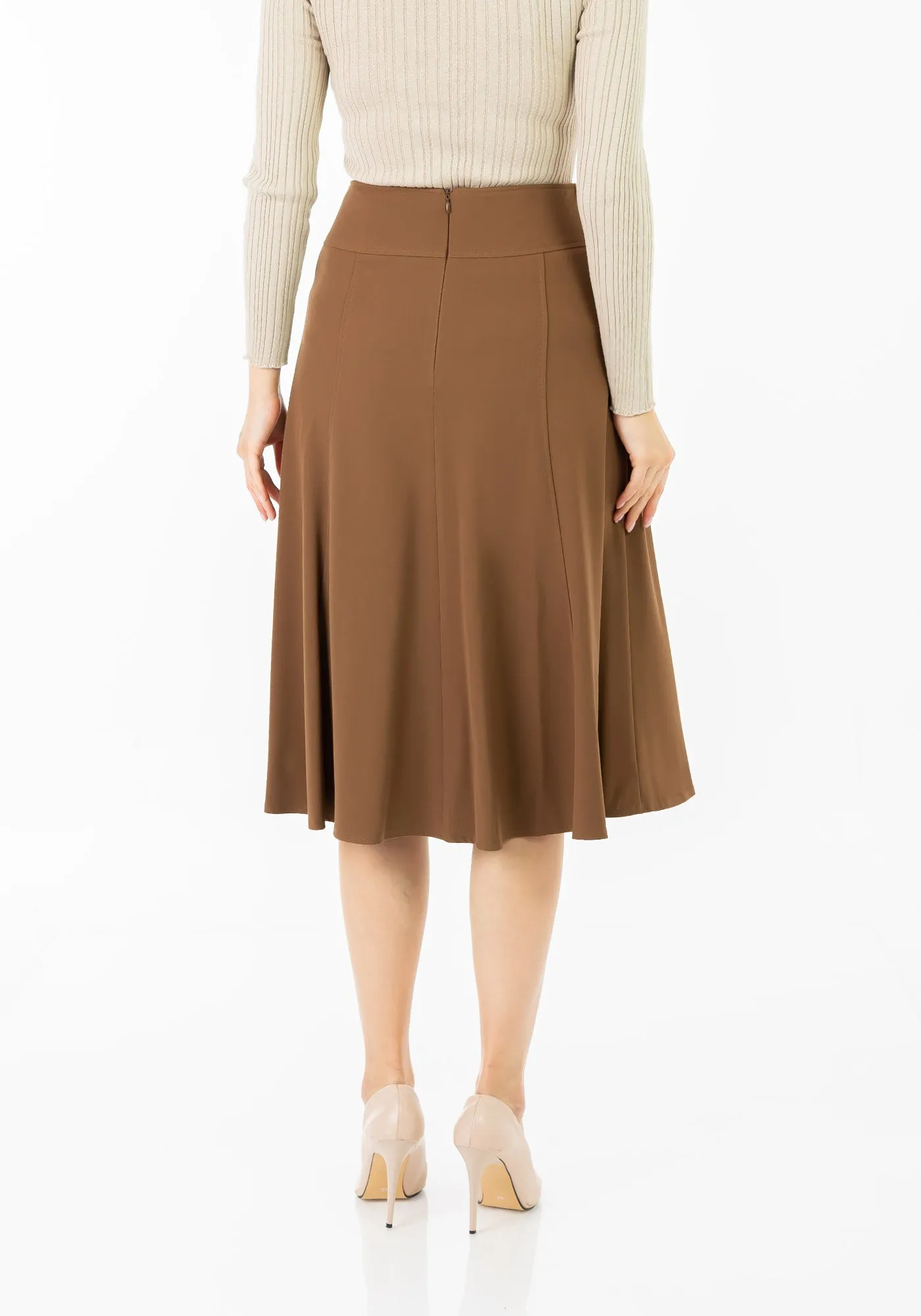 Eight Gore Calf Length Midi Skirt for Every Occasion