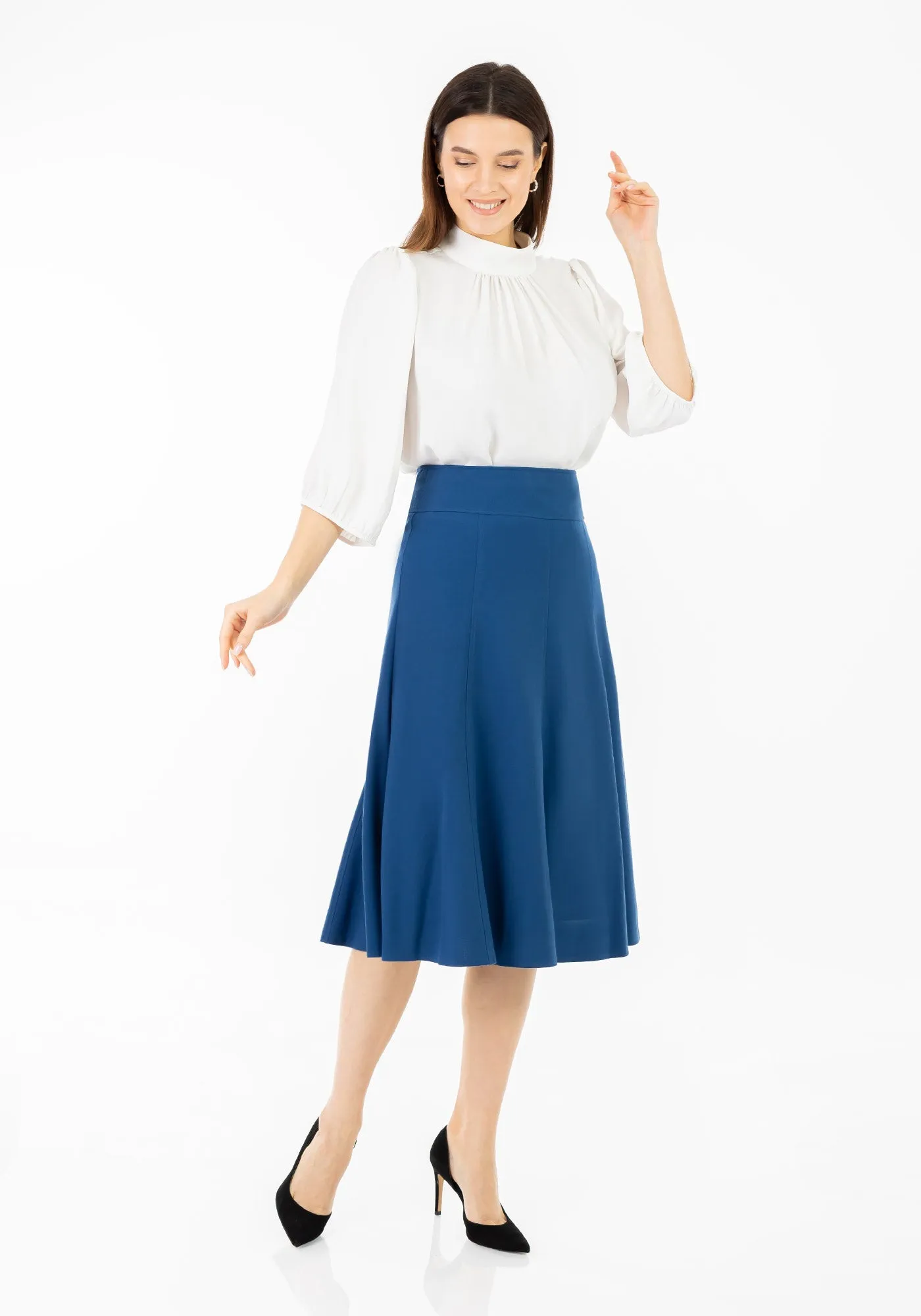 Eight Gore Calf Length Midi Skirt for Every Occasion