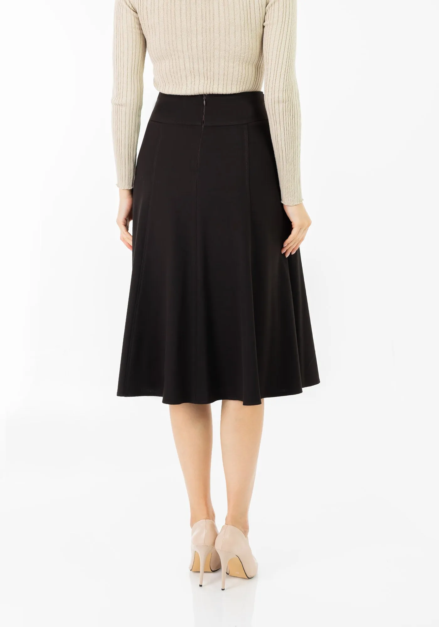 Eight Gore Calf Length Midi Skirt for Every Occasion