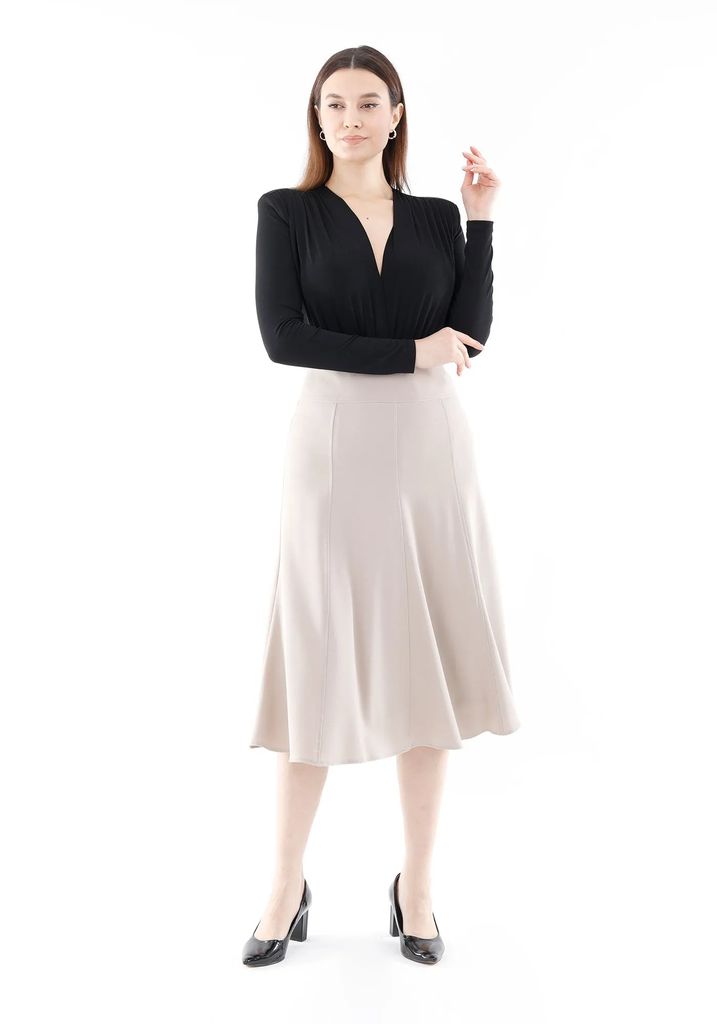 Eight Gore Calf Length Midi Skirt for Every Occasion